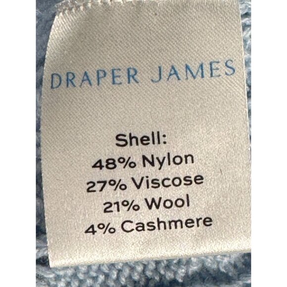 NEW Draper James Sz L Womens Blue Knit Sweater Cable Pattern Wool Cashmere Blend - Picture 5 of 7